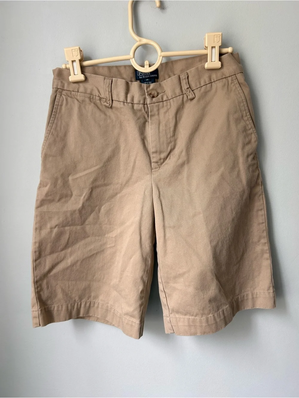 Polo Ralph Lauren Khaki Chino Shorts Classic Polo Youth Size 14 10” Inseam